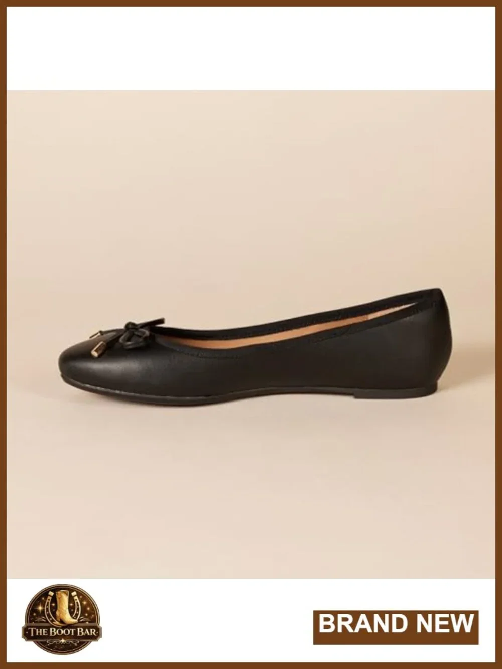 Faux Leather Ballet Flats Round Toe Bow Slip-On Comfort
